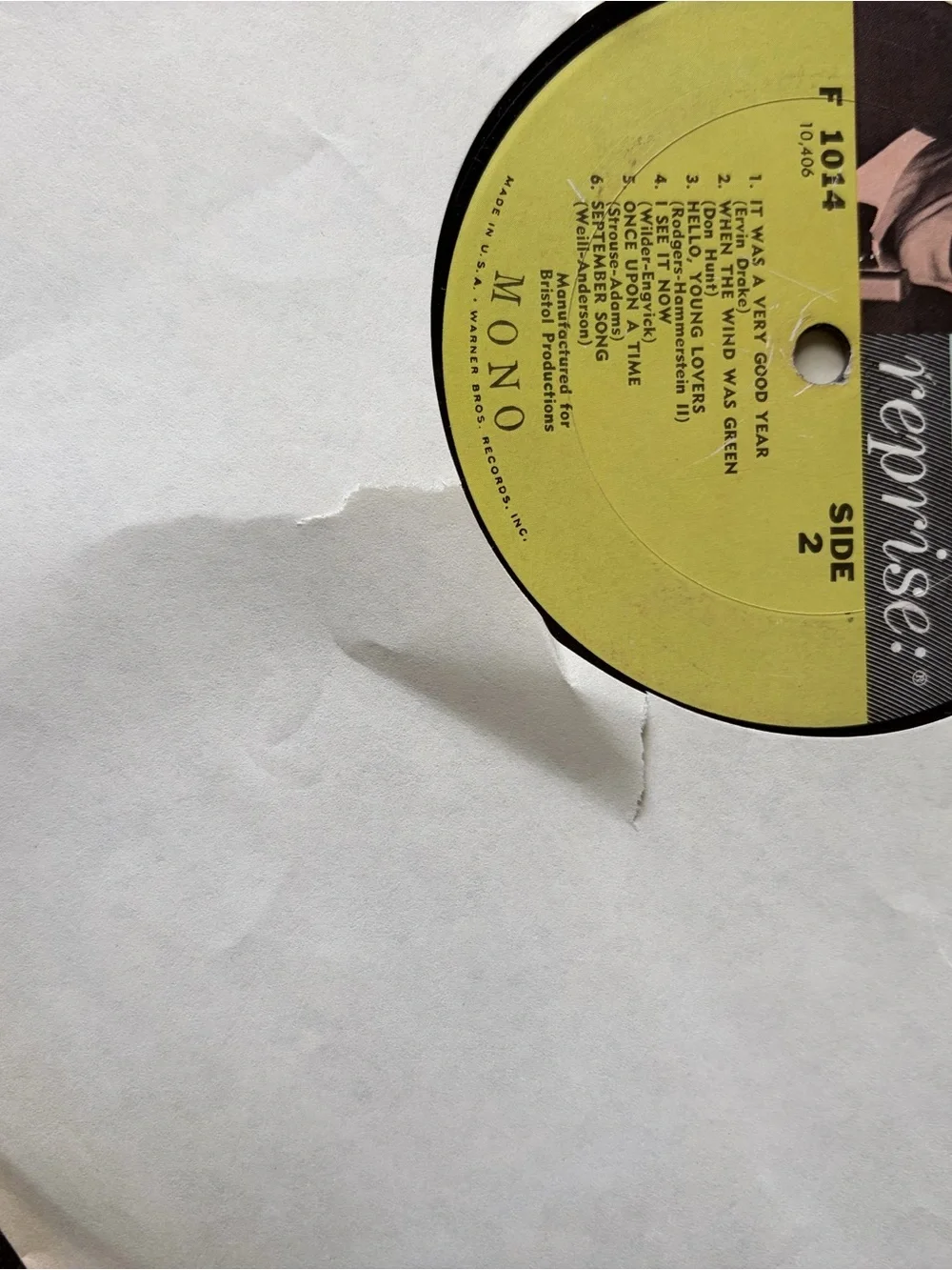 Frank Sinatra September of My Years Vinyl Record LP Album 1965 Album Vintage